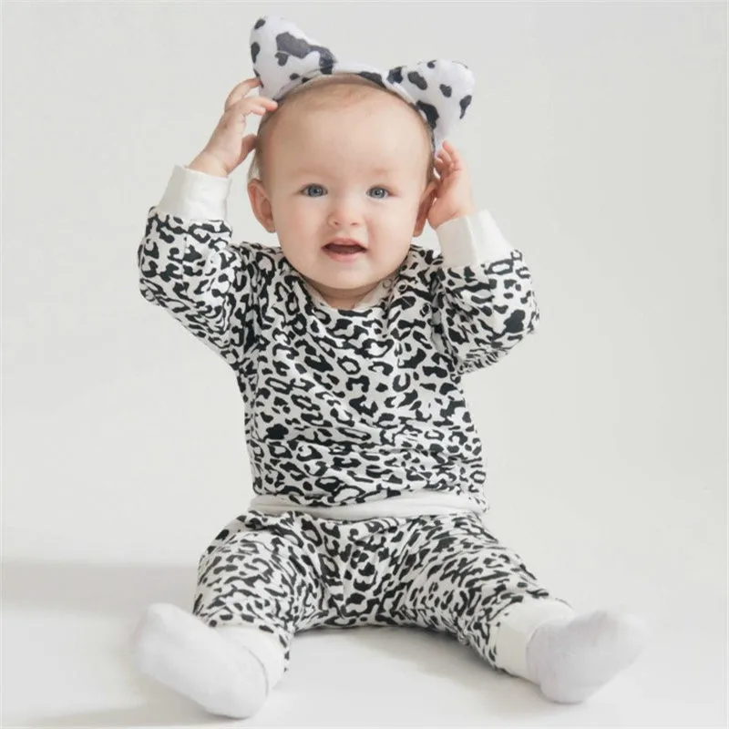 Leopard Baby Clothing Set Winter