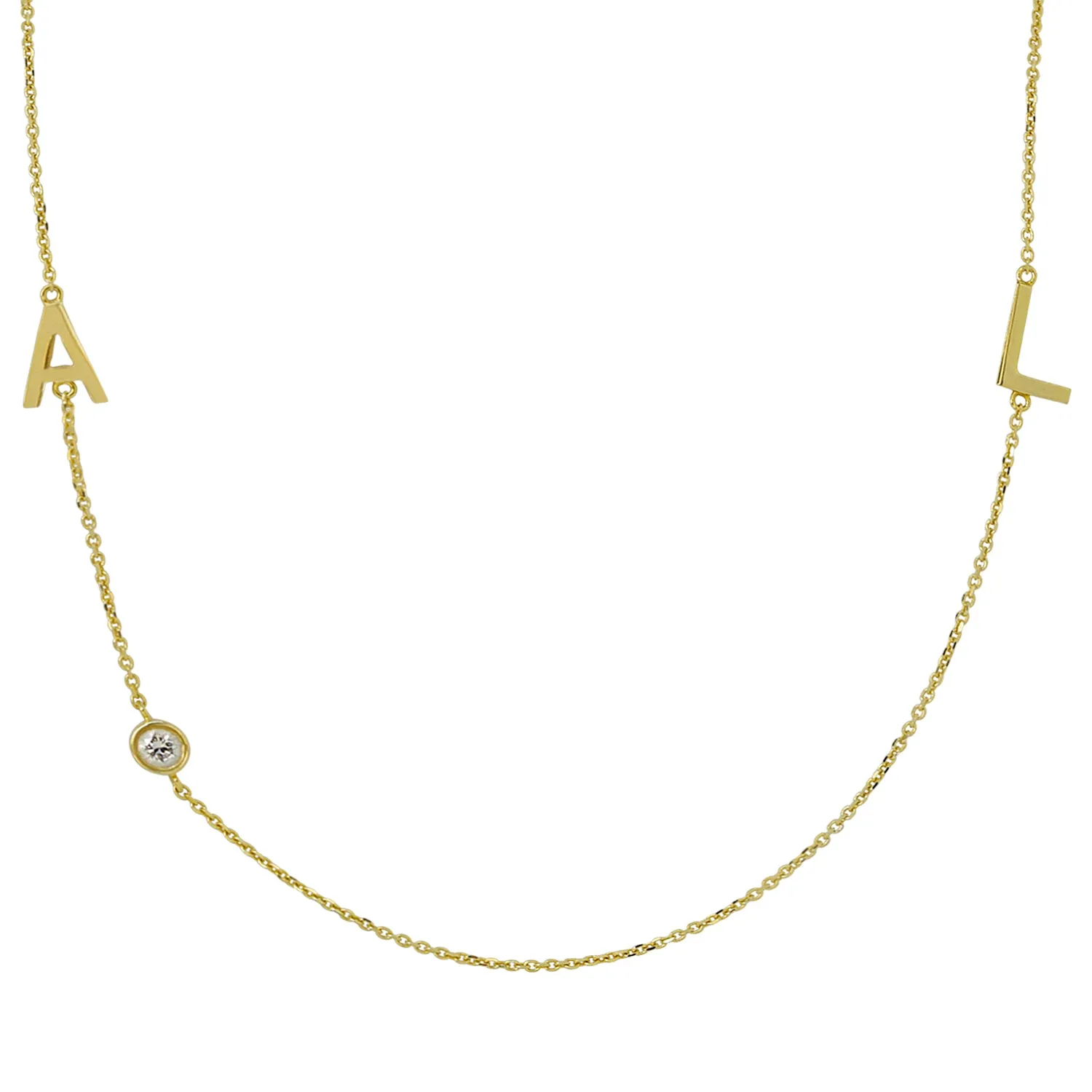 Letter Necklace With Gemstone