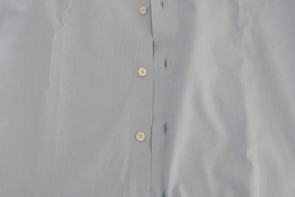 Light Blue Cotton Slim Fit Dress Shirt