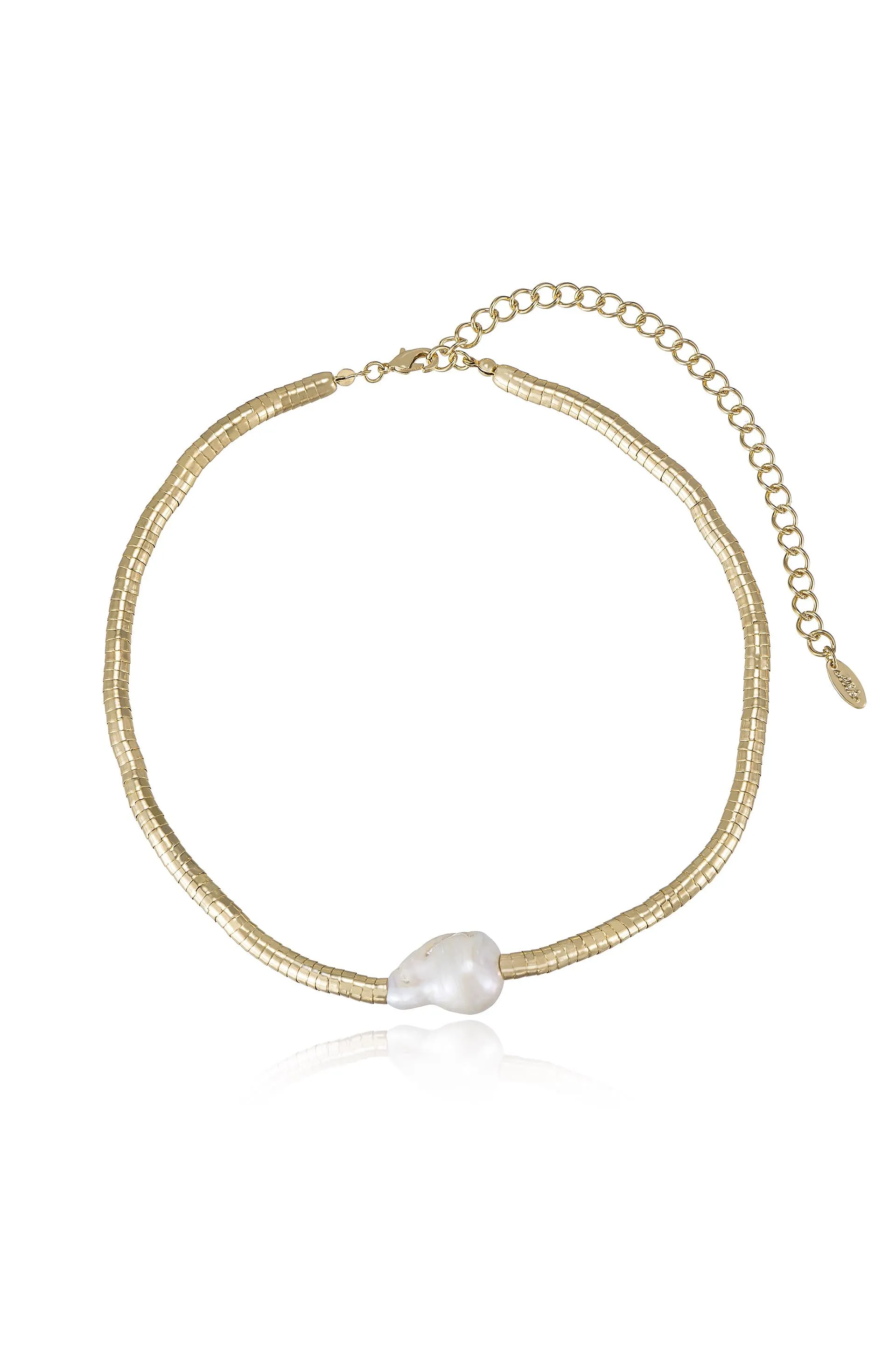 Liquid Gold and Pearl Choker
