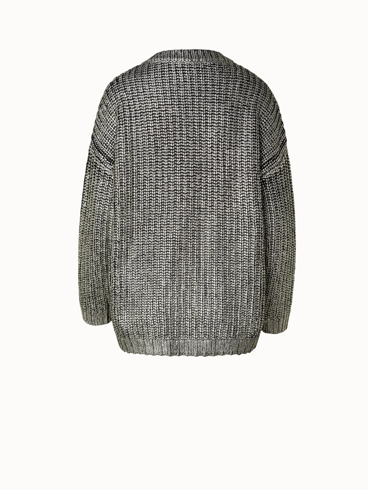 Long Chunky Laminated Cashwool Knit Sweater