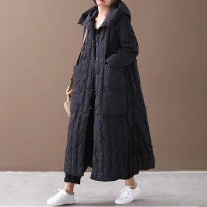 Long Coat For Women Winter Loose Large Size Hooded Big Pocket