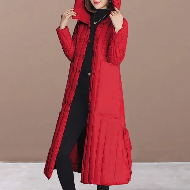 Long Coat For Women Winter Loose Large Size Hooded Big Pocket
