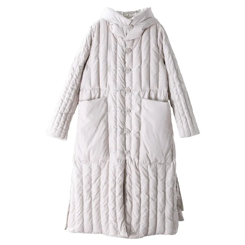 Long Coat For Women Winter Loose Large Size Hooded Big Pocket