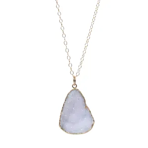 Long Lilac Druzy Necklace