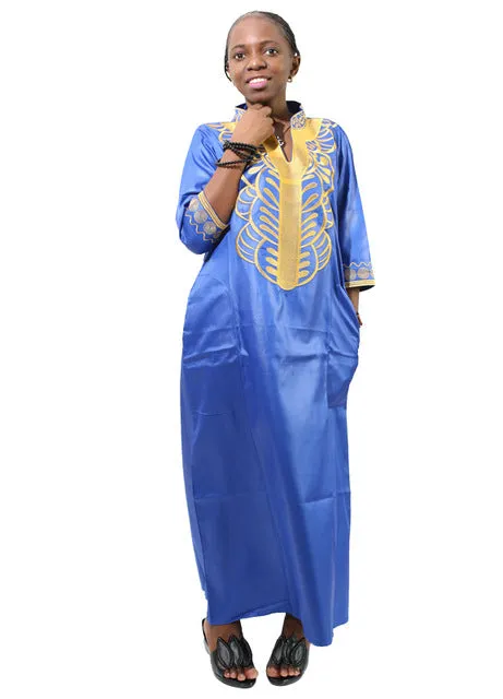 Long Robe African  Embroidery  Dress