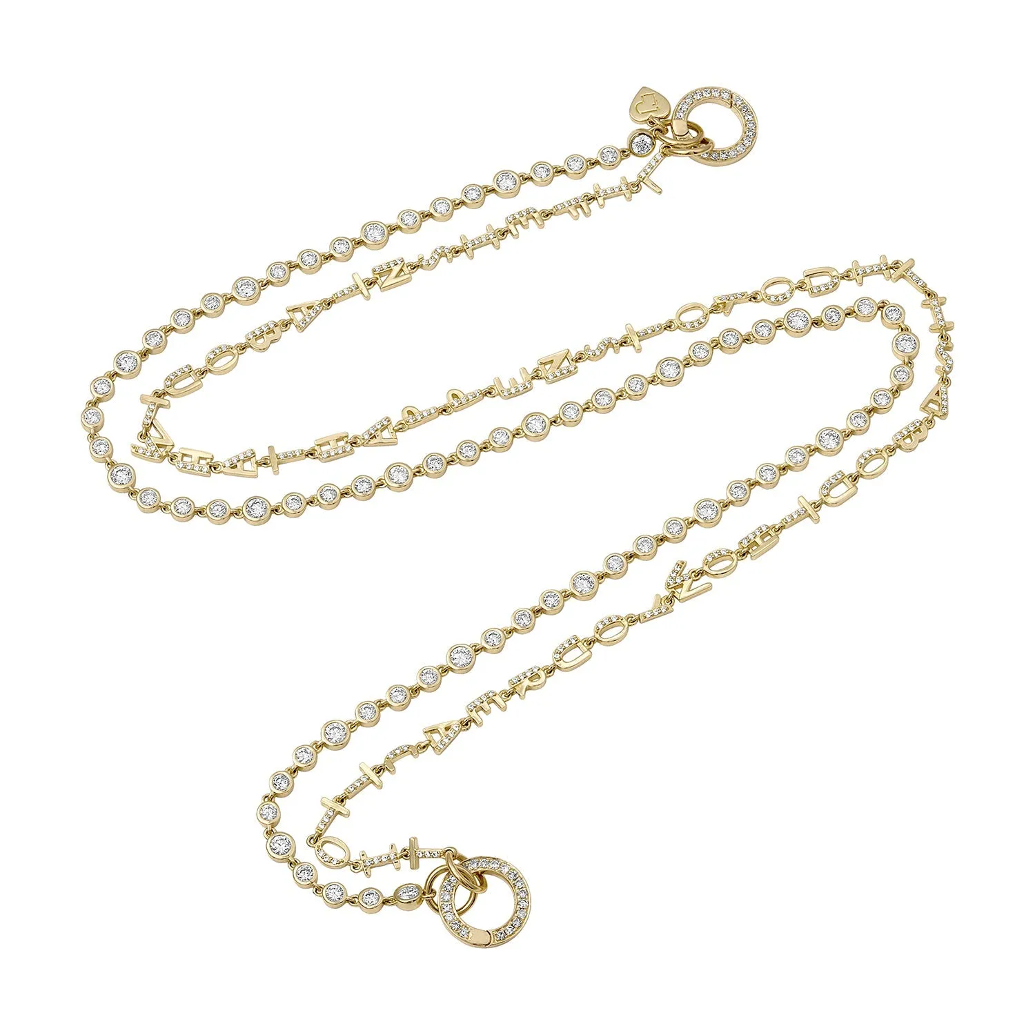 Long Tiny Letters Transformer Necklace