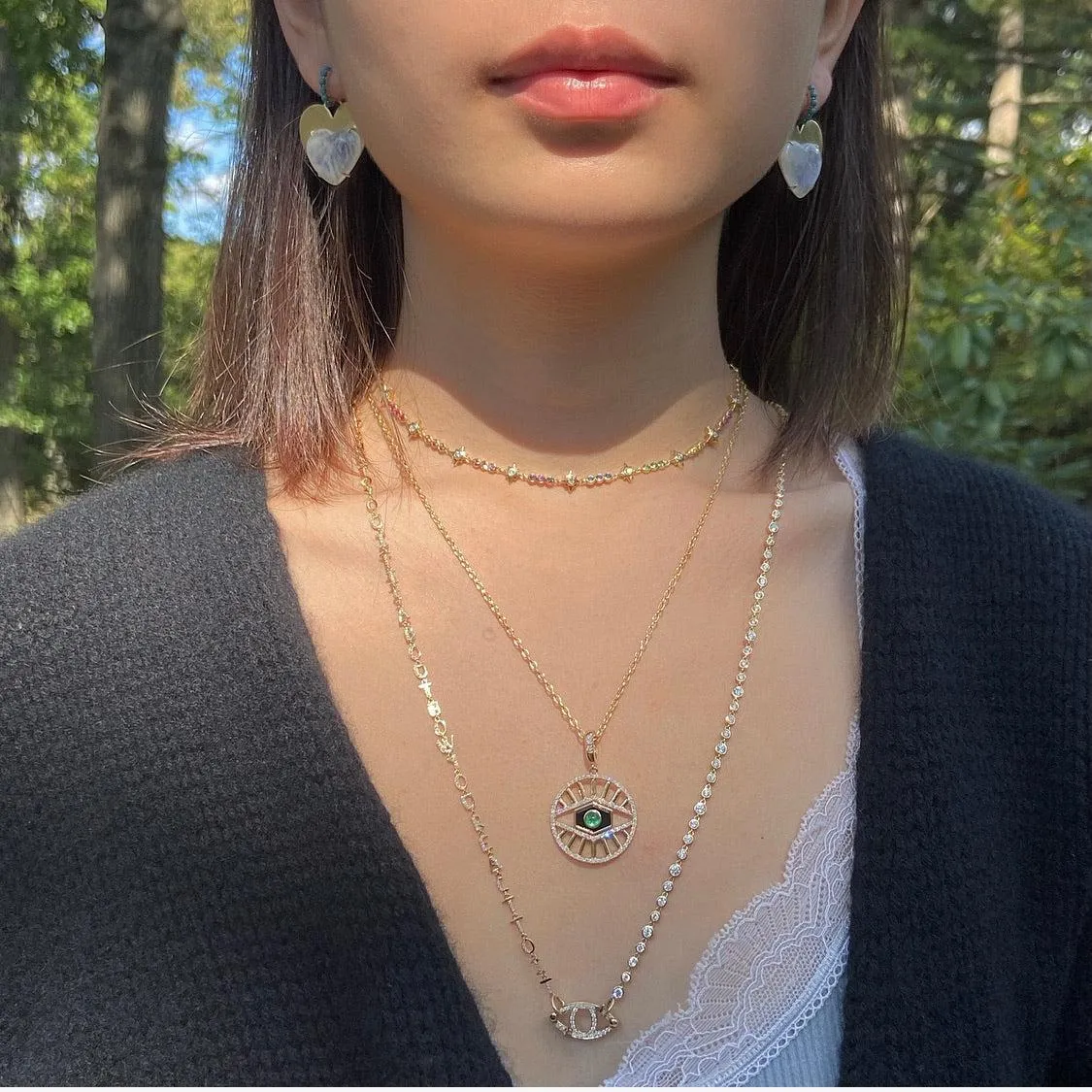 Long Tiny Letters Transformer Necklace