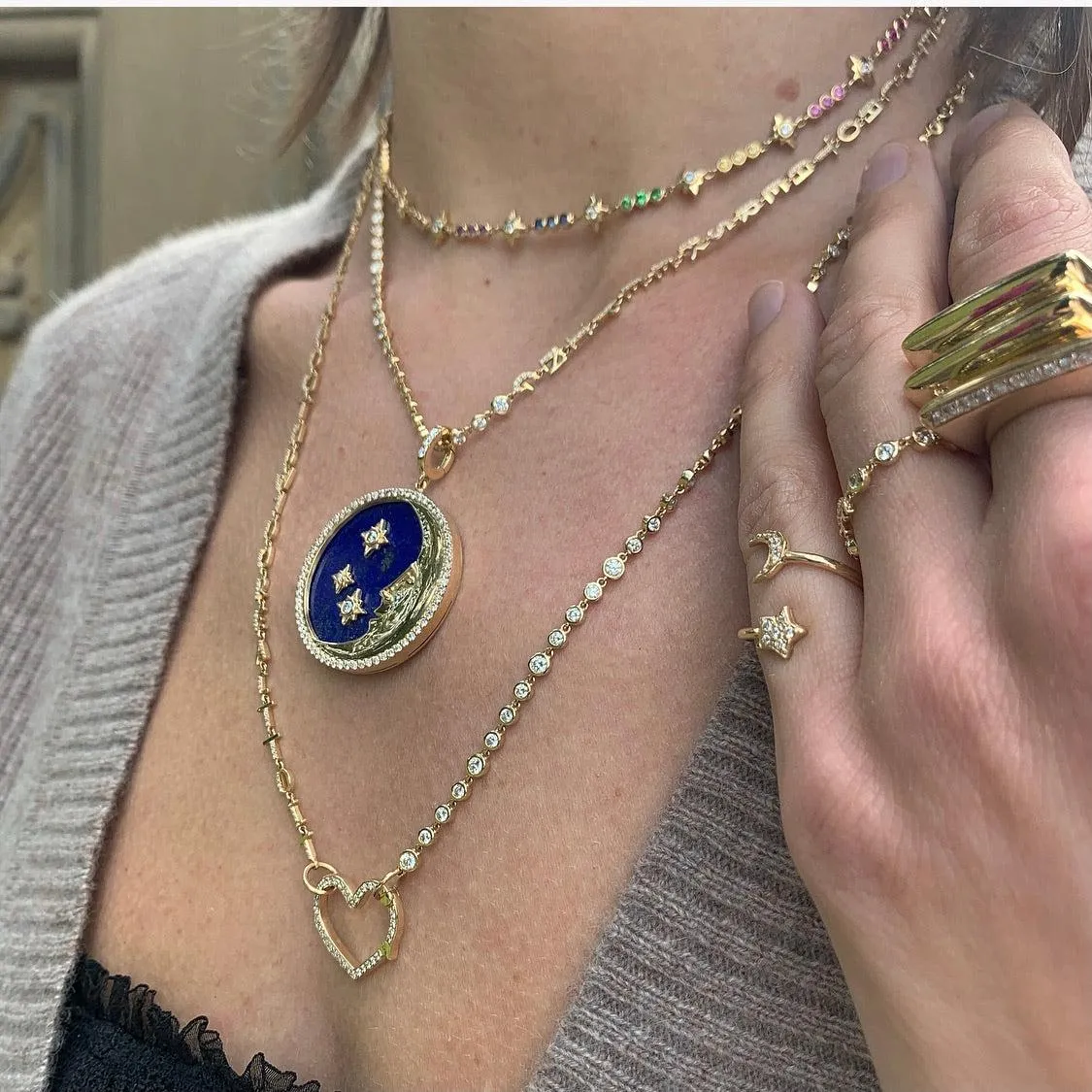 Long Tiny Letters Transformer Necklace