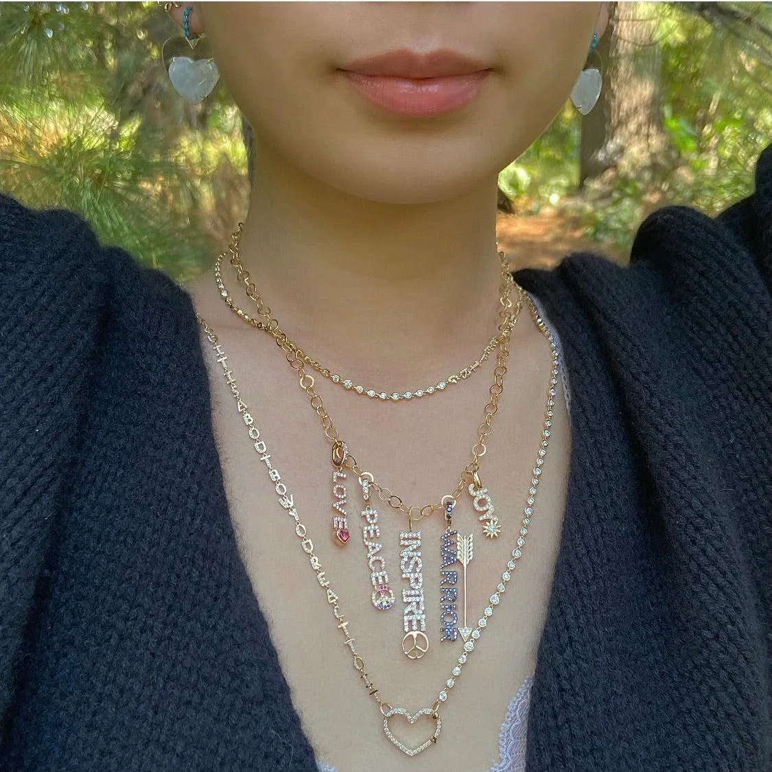 Long Tiny Letters Transformer Necklace