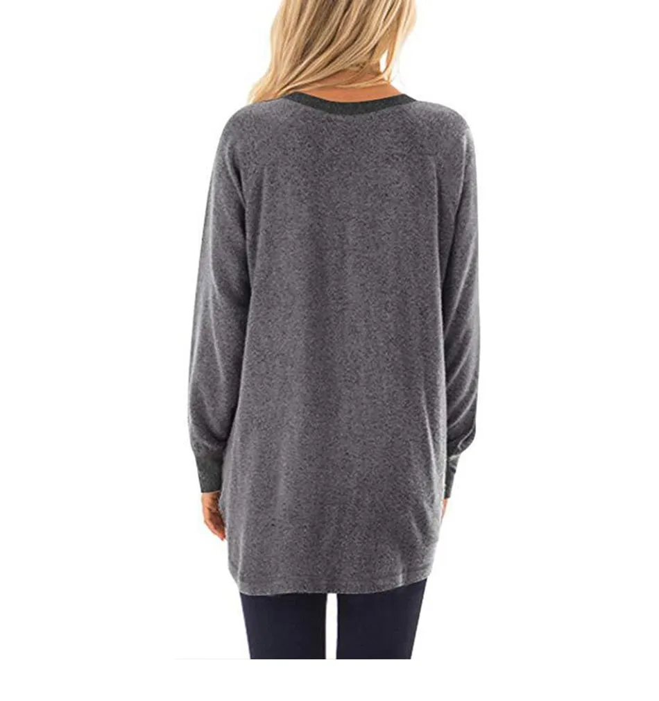 Loose Casual Long Sleeve Blouse Woman
