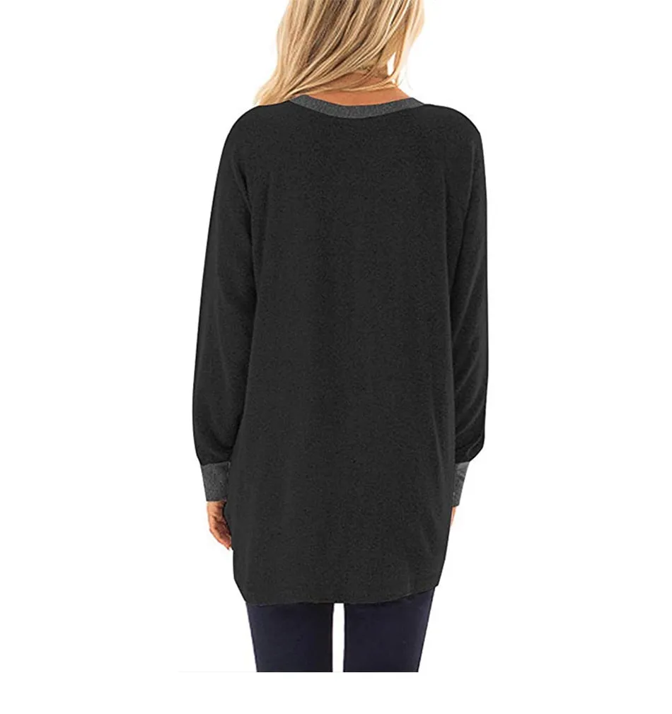 Loose Casual Long Sleeve Blouse Woman