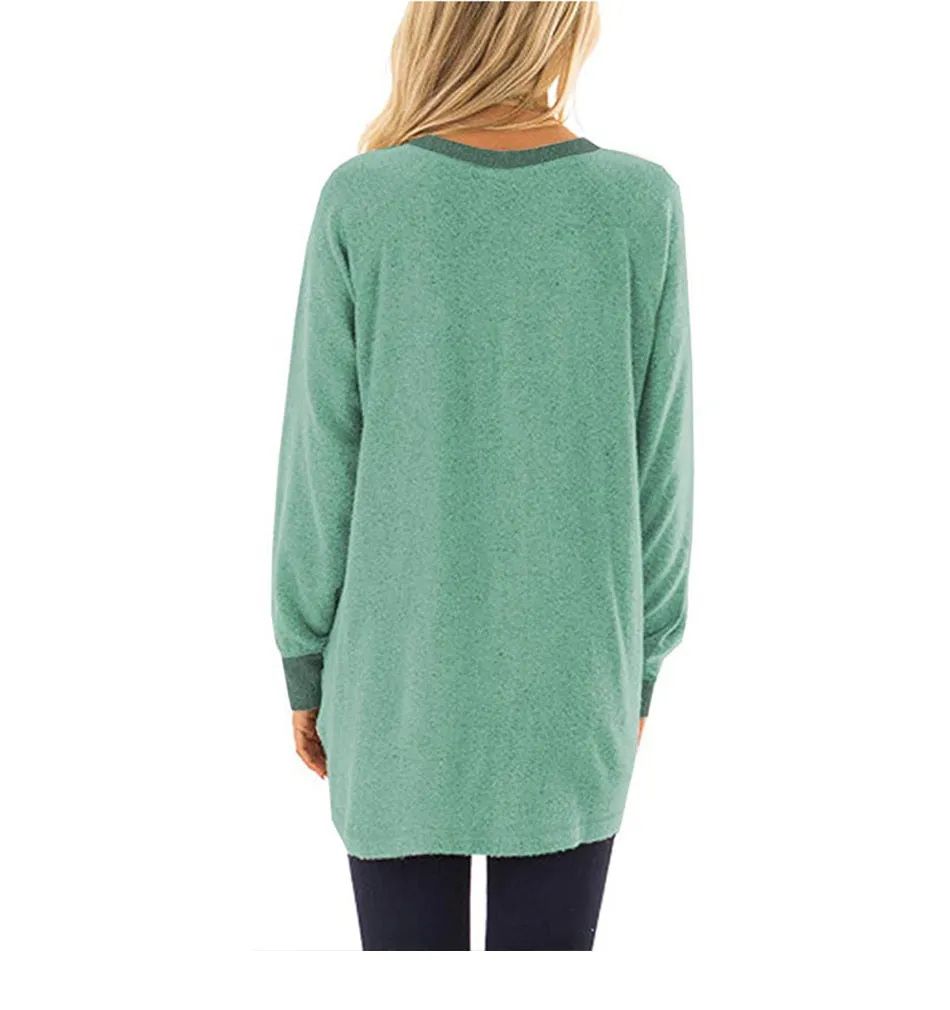 Loose Casual Long Sleeve Blouse Woman