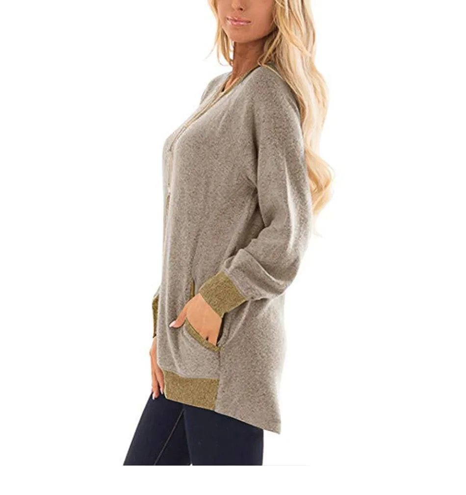 Loose Casual Long Sleeve Blouse Woman