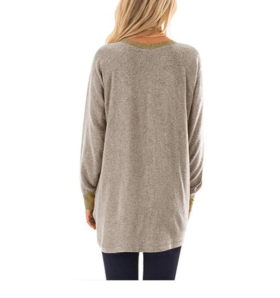 Loose Casual Long Sleeve Blouse Woman