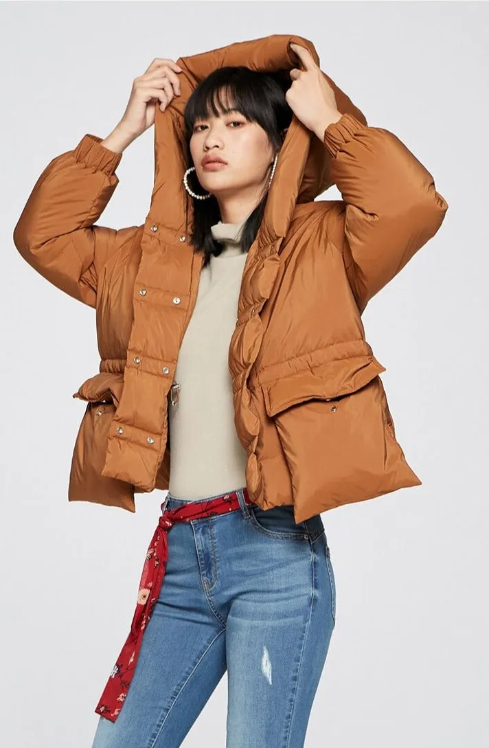 Loose Down Jacket with Big Pocket