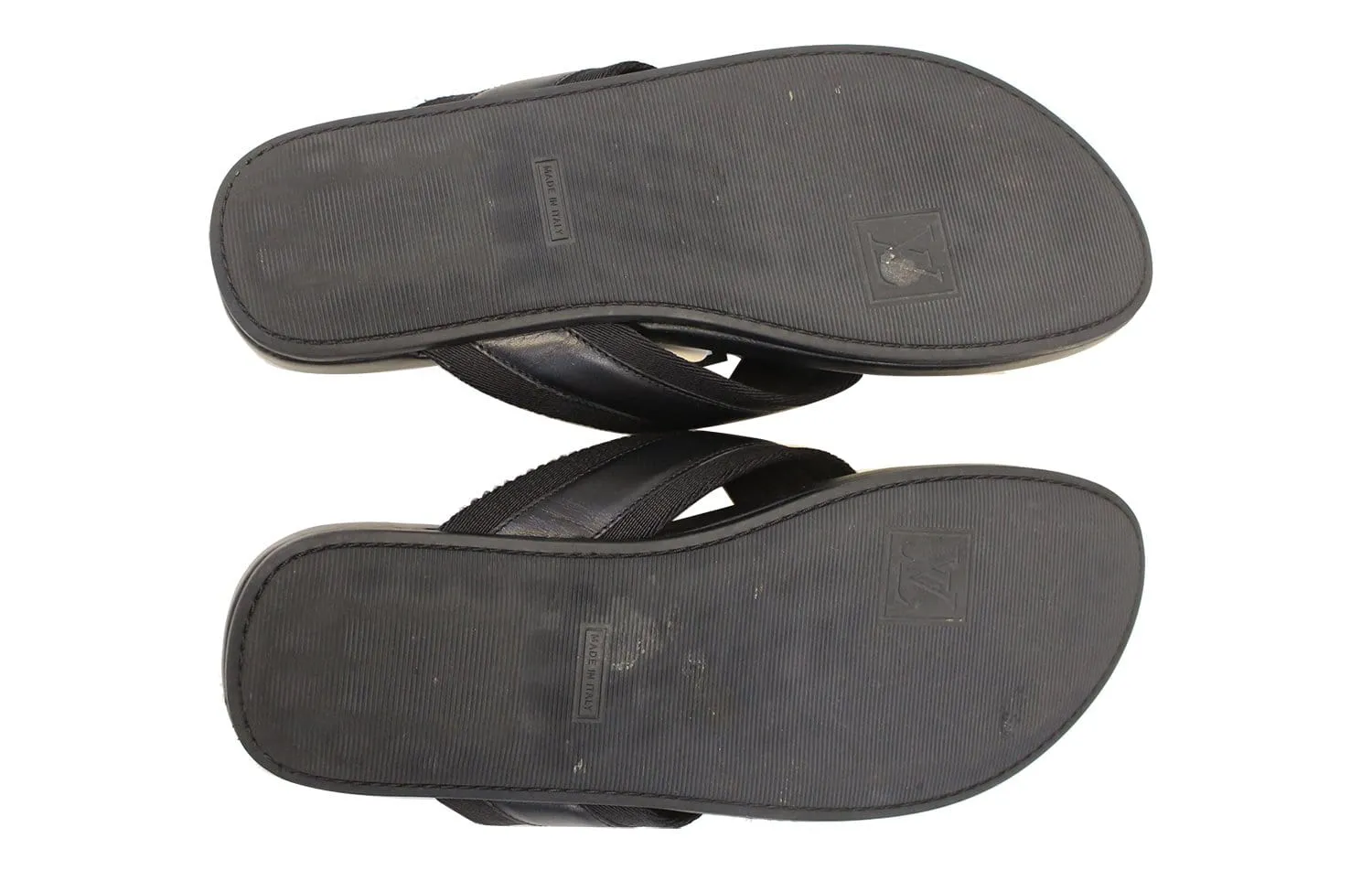 LOUIS VUITTON Black Men's Hamptons Thong Flip Flops Size 8