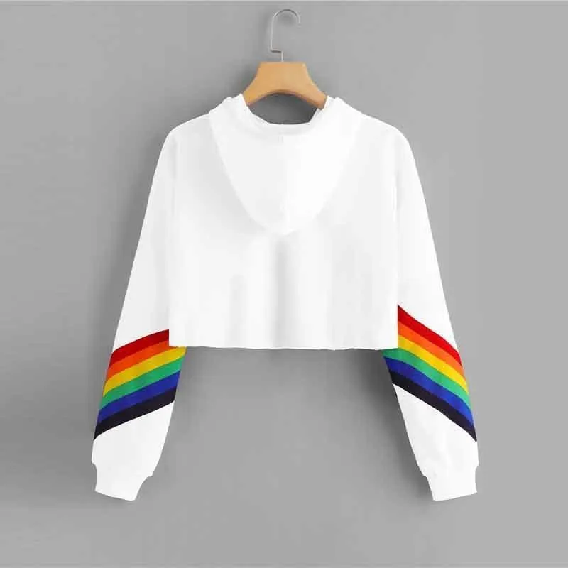 LOVE Rainbow Crop Hoodie