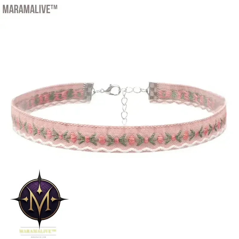 Lovely Girl Choker New Fashion Cute Pink Color Heart Butterfly Lace Bow Necklace for Women Charm Wedding Birthday Jewelry