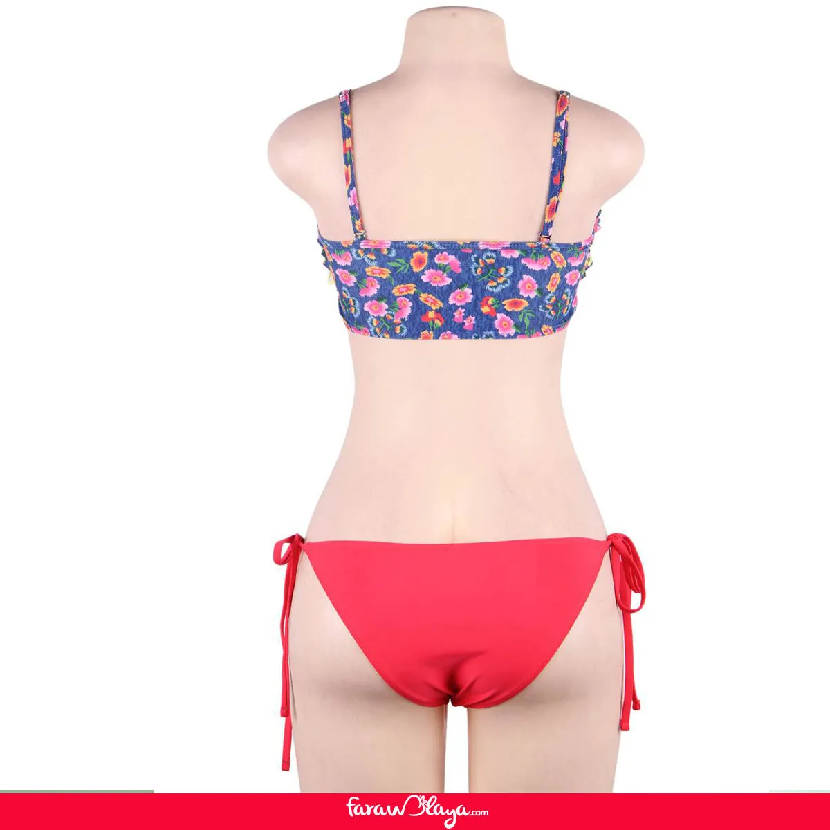 Low Waist Drawstring Halter Sexy Colorful Bikinis Swimsuits Egypt with Red Panty