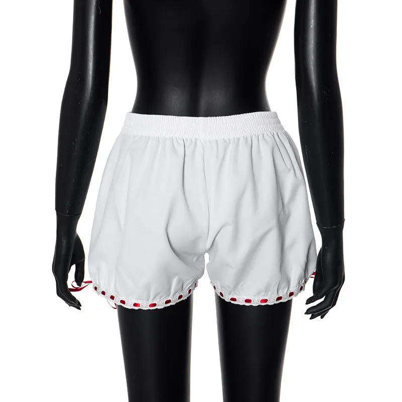 Low Waisted Shorts Women Clothing Summer Cute Bow Low Waisted Shorts