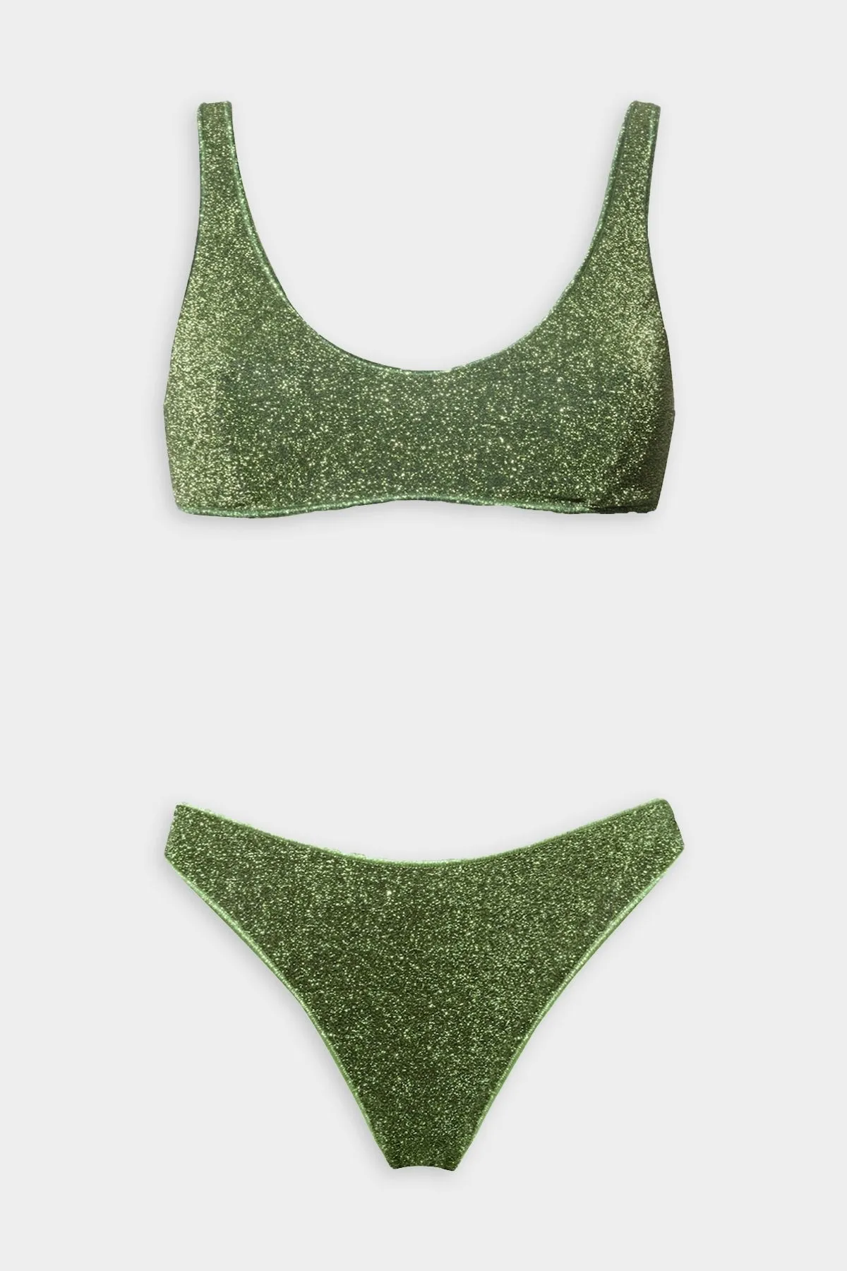 Lumiere Sporty Bra Bikini Set in Green
