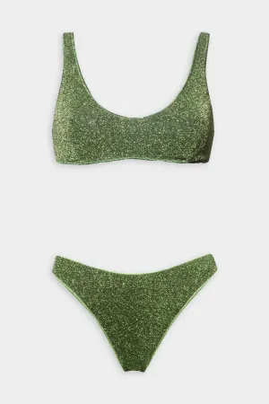Lumiere Sporty Bra Bikini Set in Green