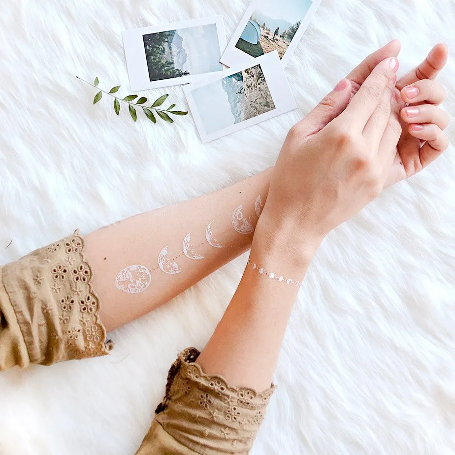 Luna White Temporary Tattoo
