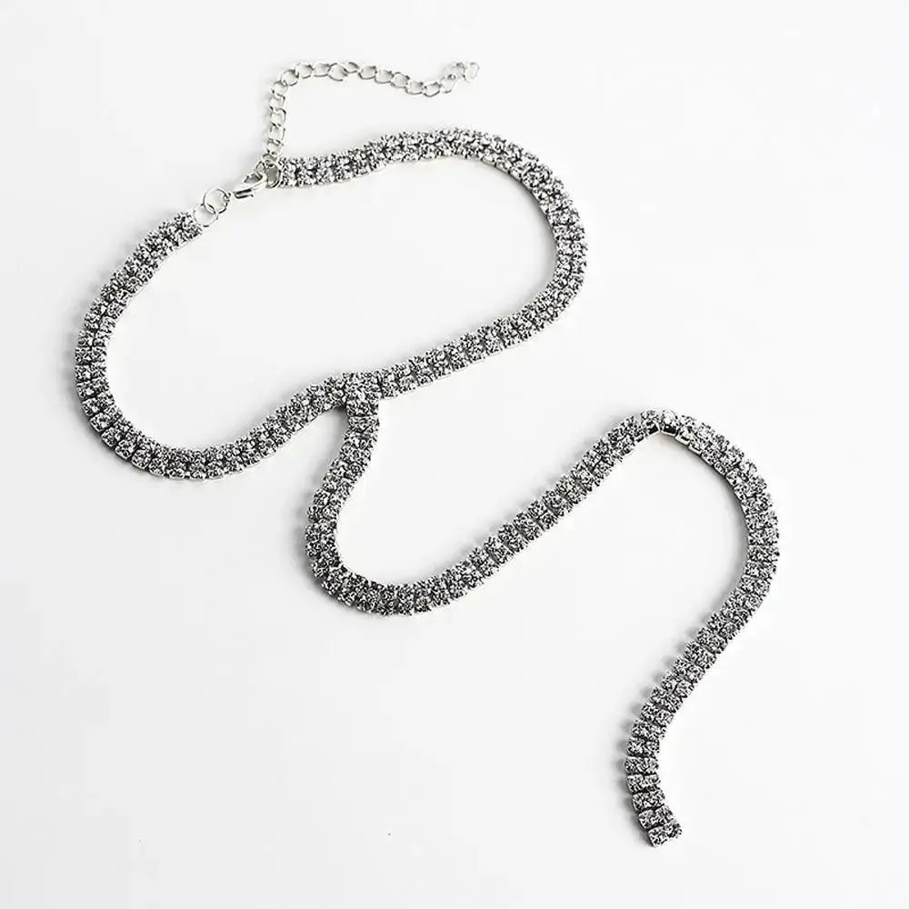 Luxurious Crystal Gem Long Chokers Collar Chunky necklace jewelry For Women And Girls Trendy Accessories For Women's Gifts