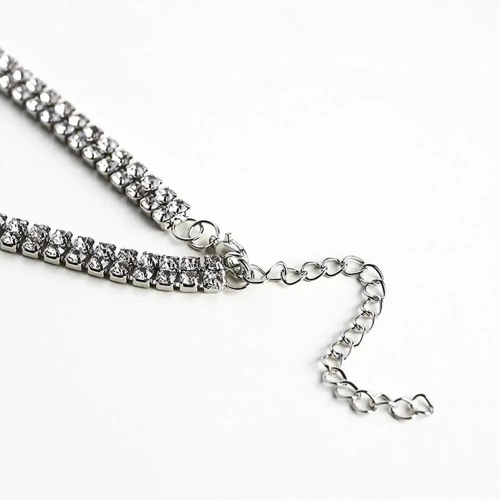 Luxurious Crystal Gem Long Chokers Collar Chunky necklace jewelry For Women And Girls Trendy Accessories For Women's Gifts