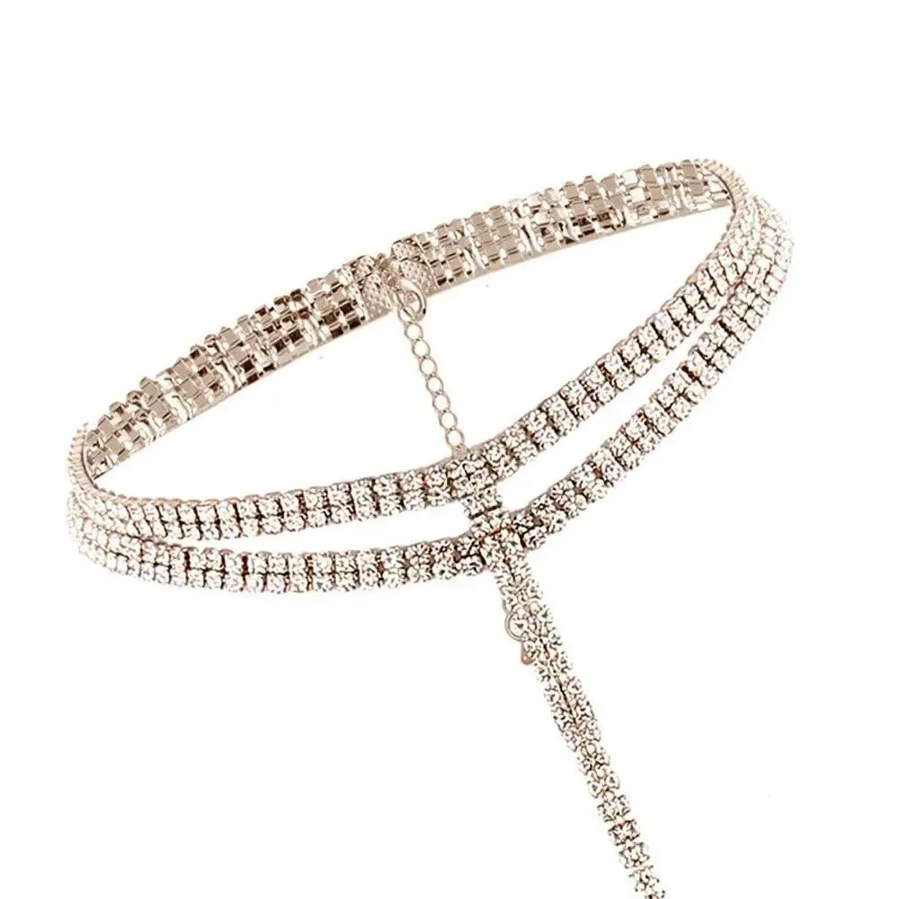 Luxurious Crystal Gem Long Chokers Collar Chunky necklace jewelry For Women And Girls Trendy Accessories For Women's Gifts
