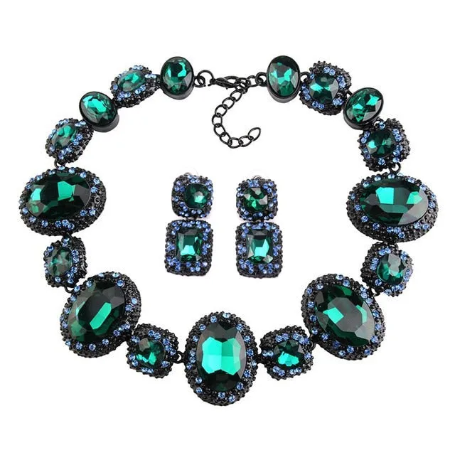 Luxury Austrian Crystal Glass Choker Necklace Women Jewelry