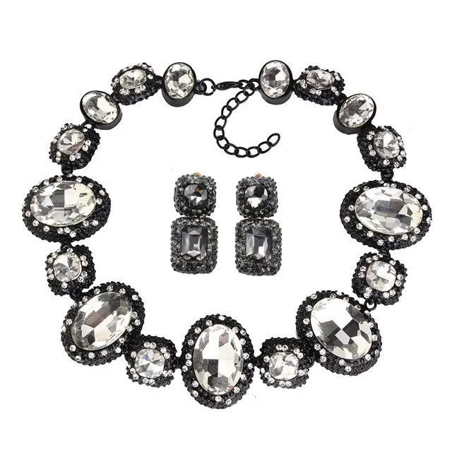 Luxury Austrian Crystal Glass Choker Necklace Women Jewelry