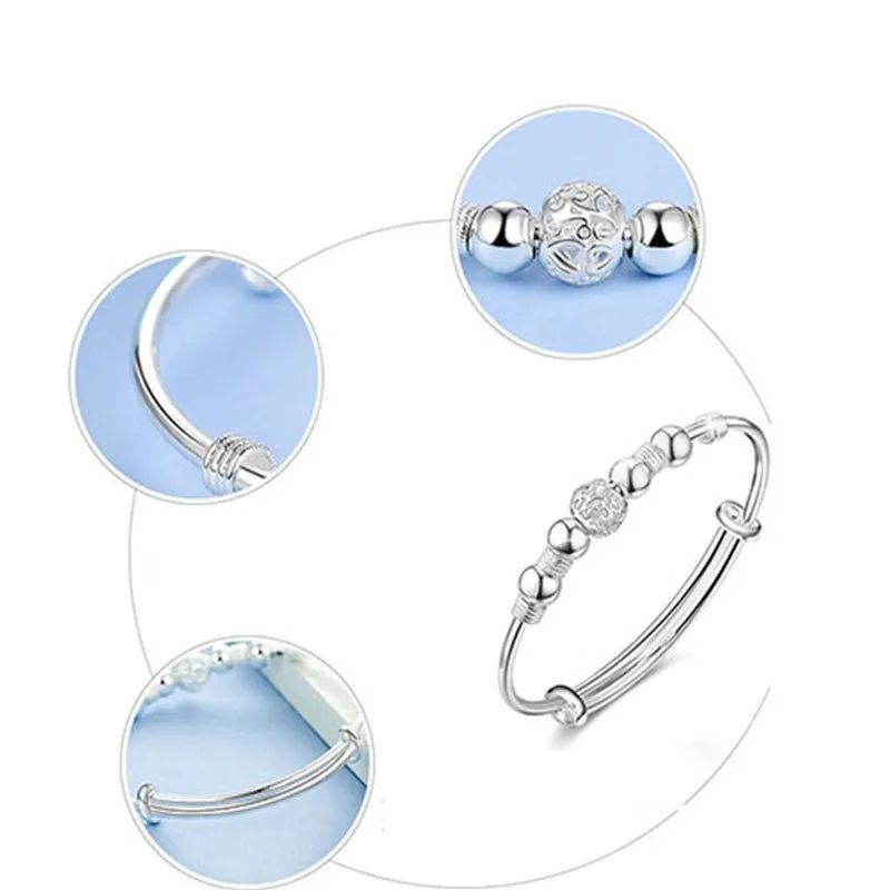 Luxury Bangles Charm Cuff Bracelet 925 Silver For Women Jewelry