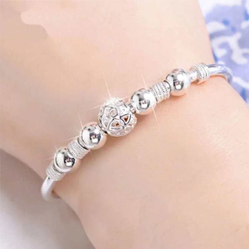 Luxury Bangles Charm Cuff Bracelet 925 Silver For Women Jewelry
