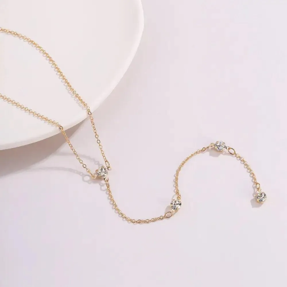 Luxury Fashion Rhinestone Crystal Long Necklace Chain Choker Necklace Jewelry for women Jewelry Necklace Chains for Women and Girls