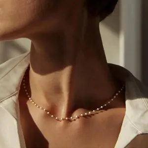 Luxury Fashion Style Simple Pearl Bead Chain Choker Necklace - Aesthetic Fashion Style Jewelry for women Fashion Jewelry Accessories