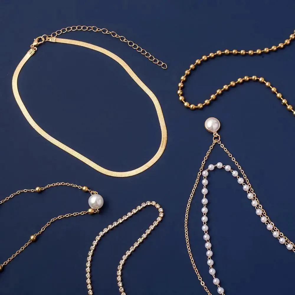 Luxury Fashion Style Simple Pearl Bead Chain Choker Necklace - Aesthetic Fashion Style Jewelry for women Fashion Jewelry Accessories
