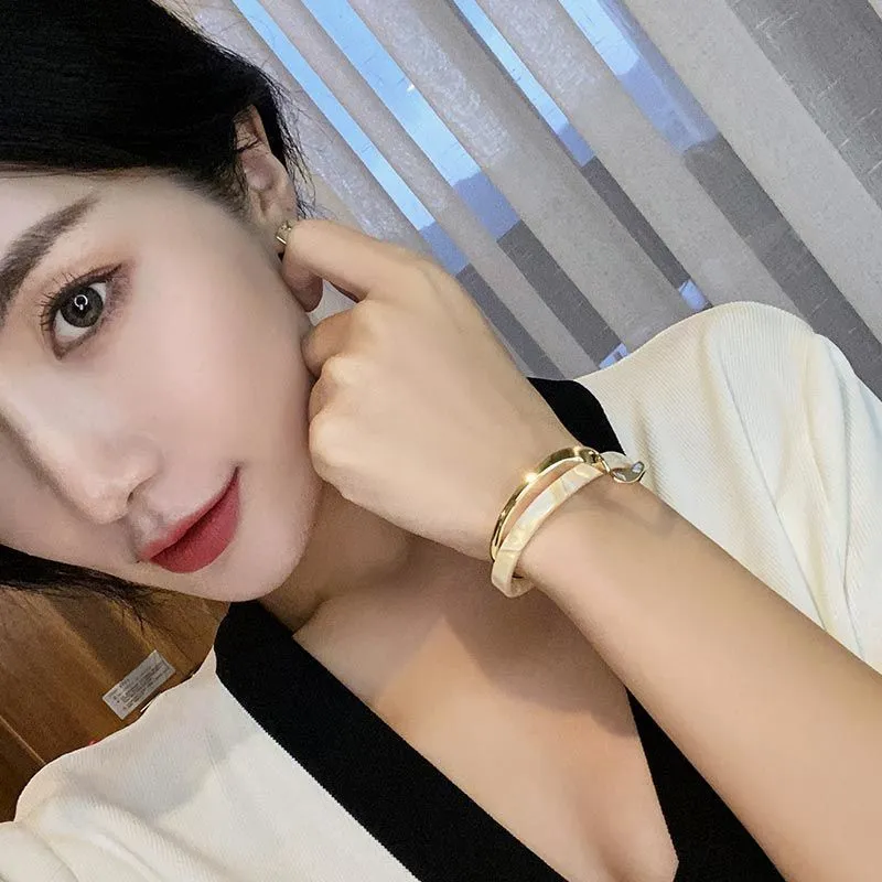Luxury Resin Bangle Bracelet for Women Girls Wedding Jewellery