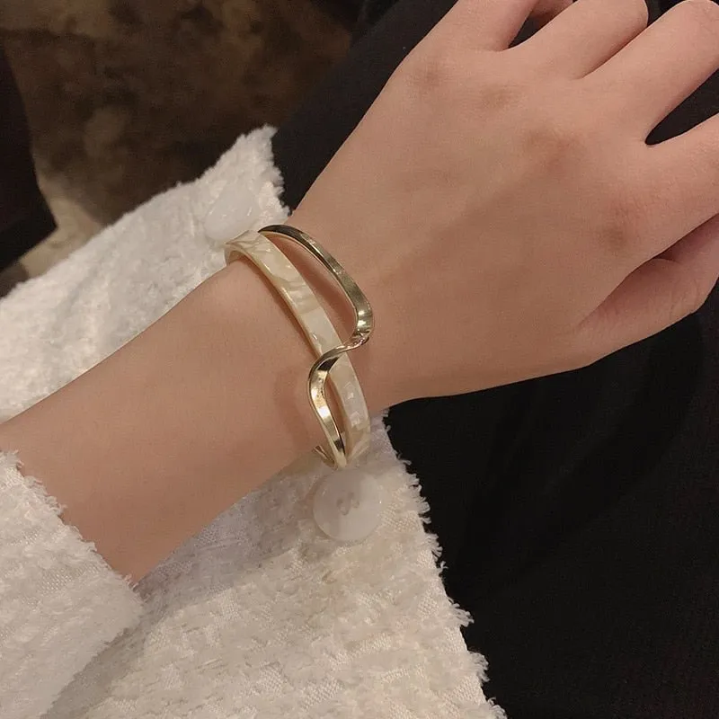 Luxury Resin Bangle Bracelet for Women Girls Wedding Jewellery