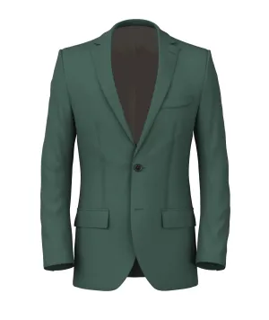 Made-to-measure dark green men’s jacket in wool twill