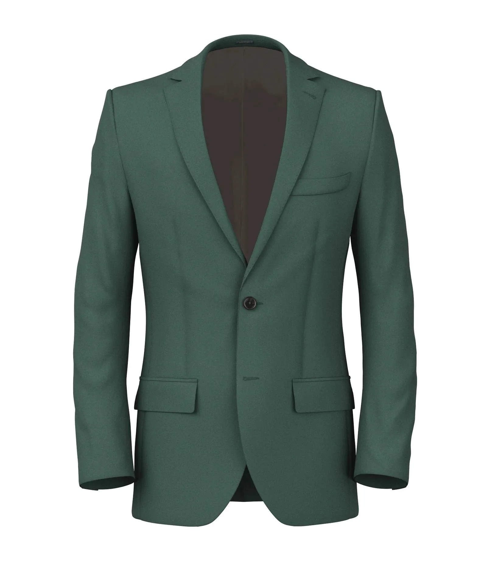 Made-to-measure dark green men’s jacket in wool twill