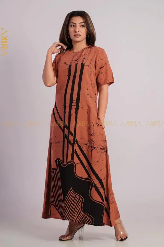 Madeline Batik Rayon Dress | Kaftan, Bohemian Dress, Floral Dress, Boho Maxi Dress