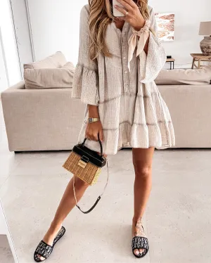 Magic In The Summer Oversize Dress - Beige