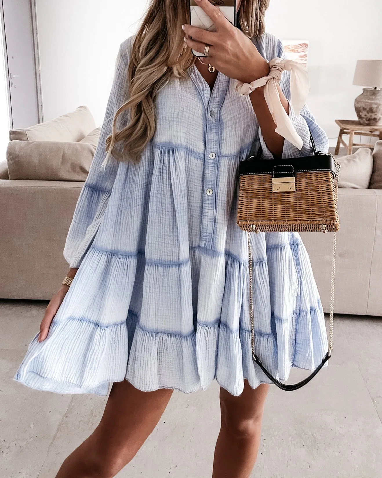 Magic In The Summer Oversize Dress - Blue