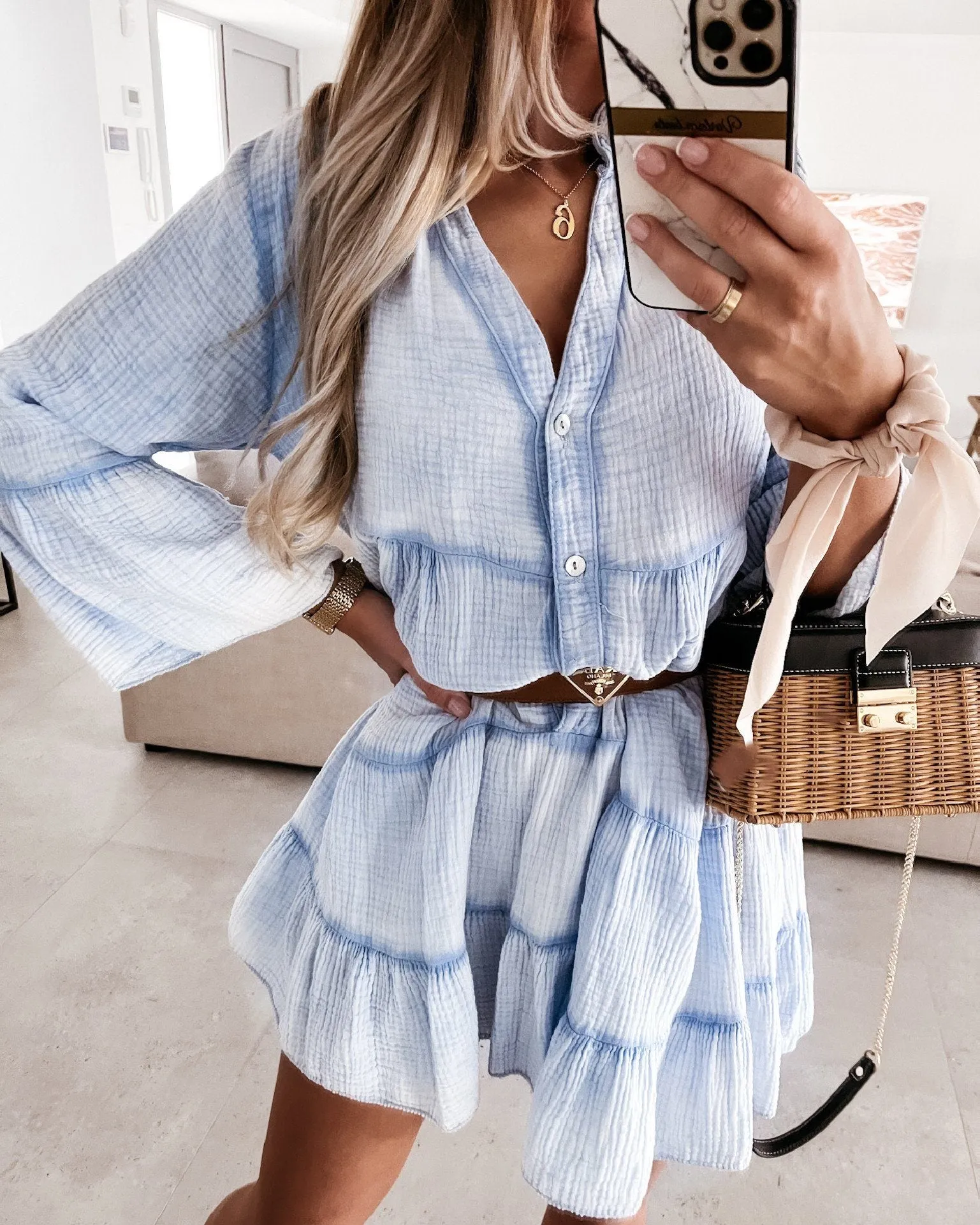 Magic In The Summer Oversize Dress - Blue