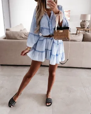 Magic In The Summer Oversize Dress - Blue