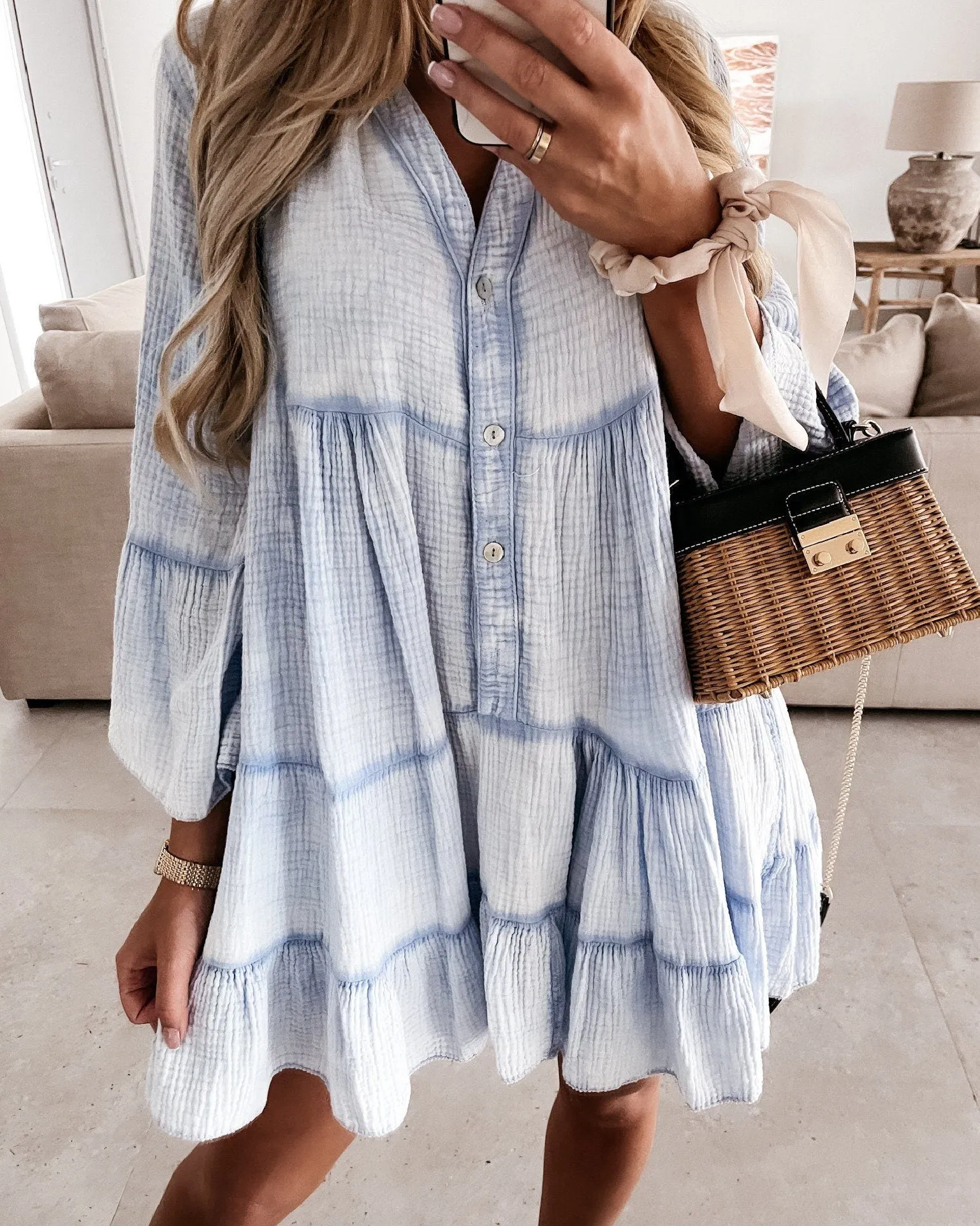 Magic In The Summer Oversize Dress - Blue