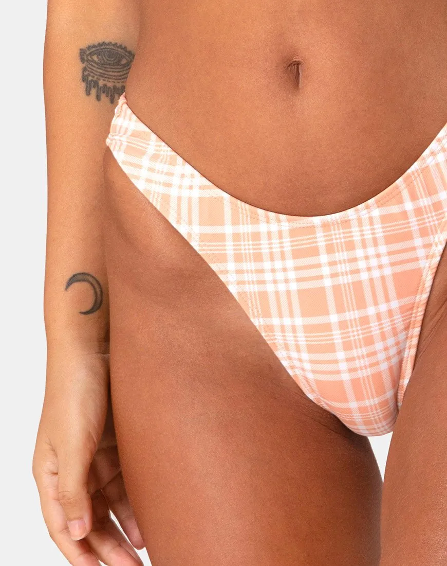 Makida Bikini Bottom in Picnic Check Peach
