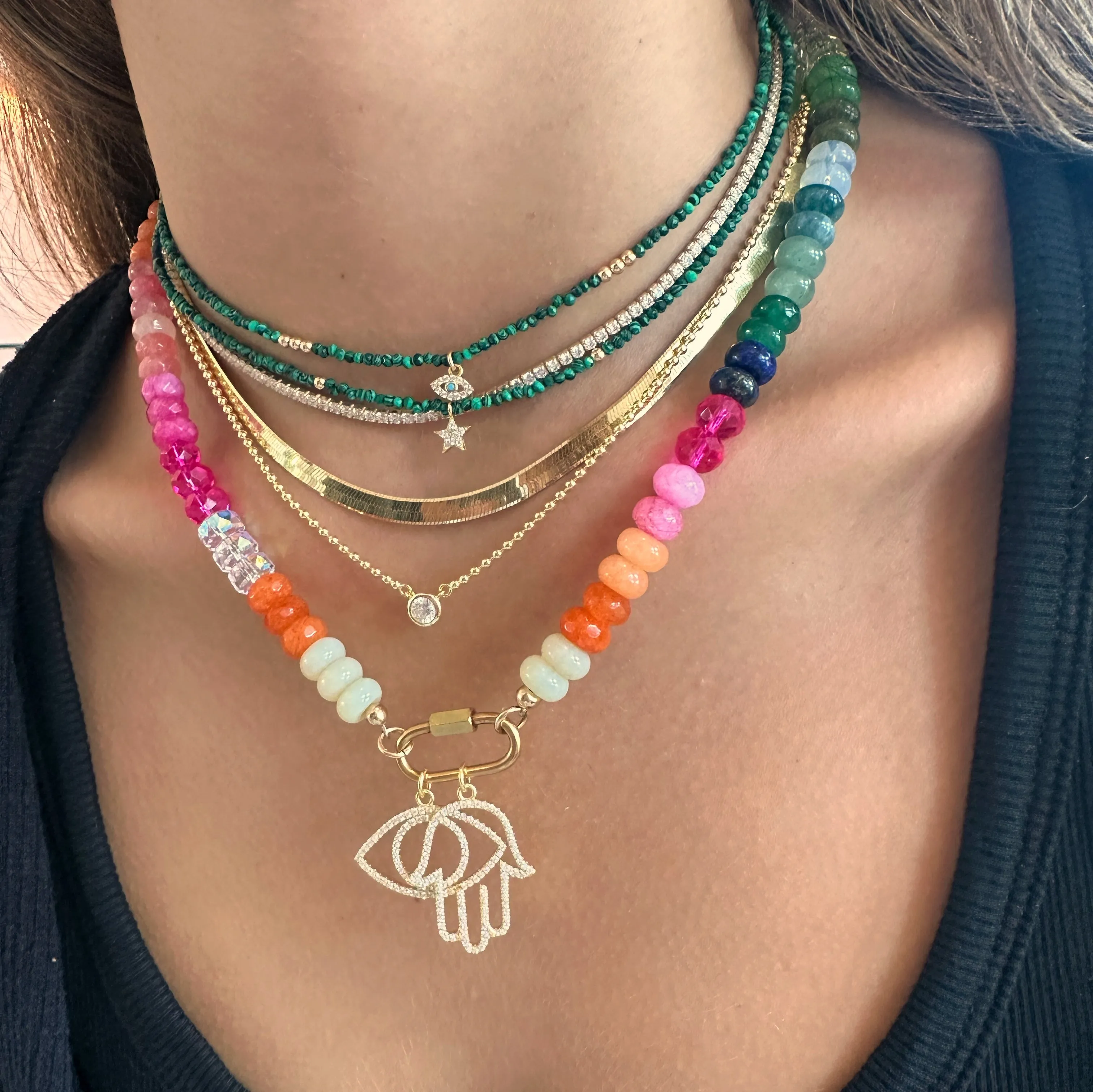 Malachite Mini Charm Chokers